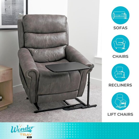 Wonder Tray, Adjustable Swivel Table, Extra-Large Computer Stand, Couch Desk & G - Picture 4 of 7